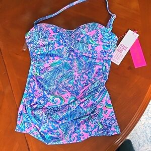 Lilly Pulitzer tankini swim top We Mermaid It Size 0 NWT